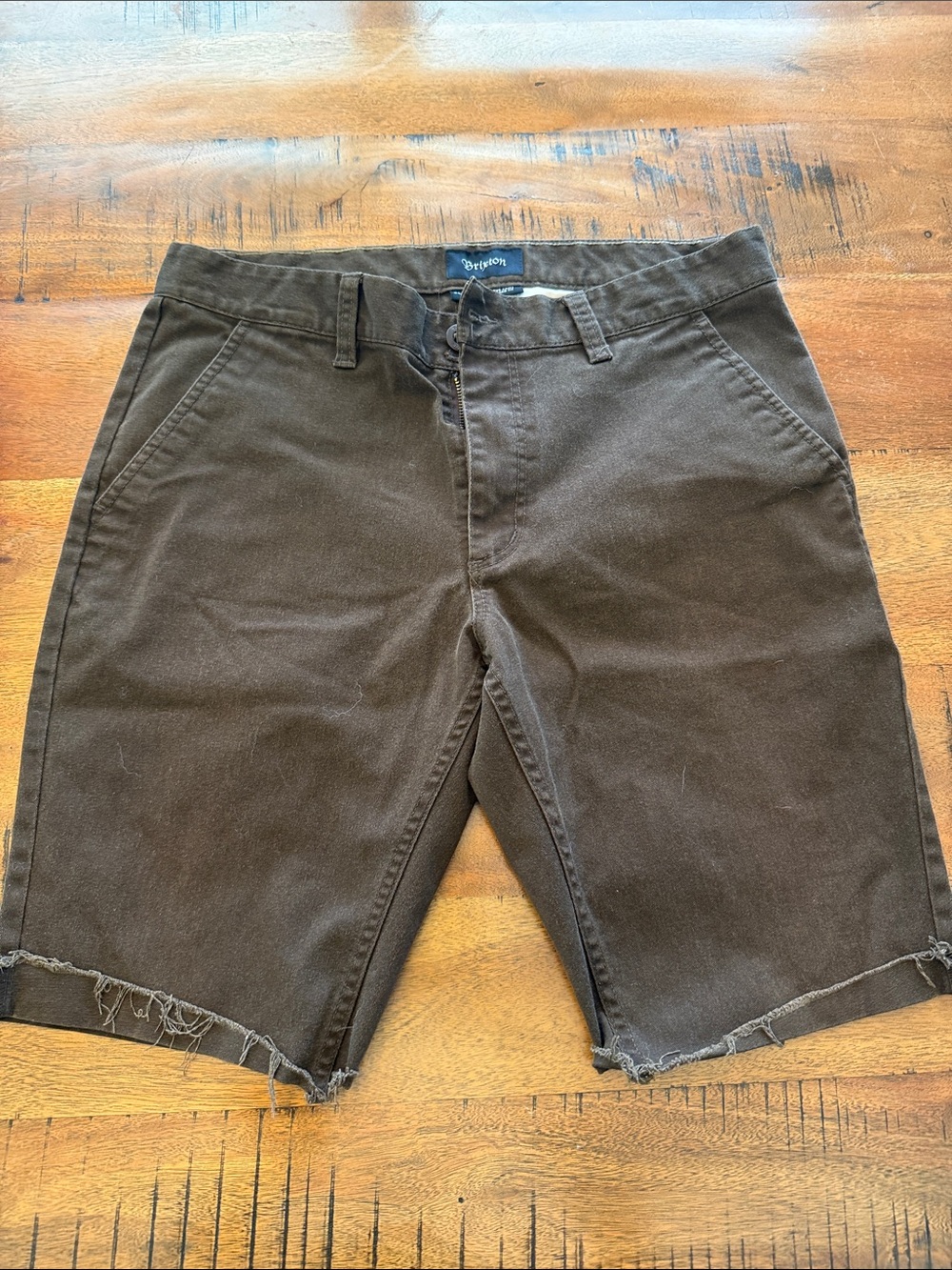 Brixton Men's Dark Brown Cut-Off Jean  Shorts Size 34